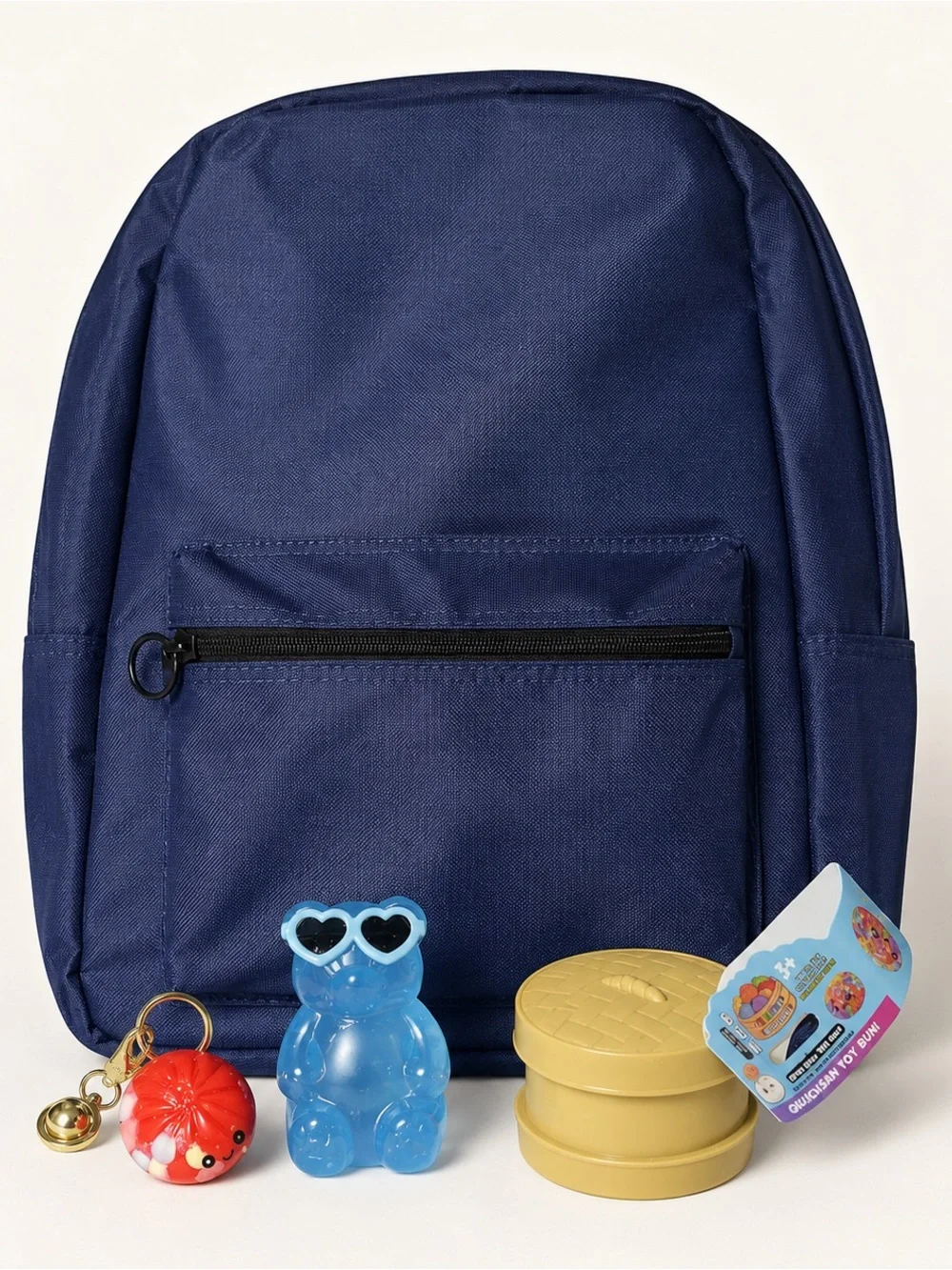 Navy Backpack Sensory Fidget Toy Bundle Bear Squishy Cute Keychain Kids